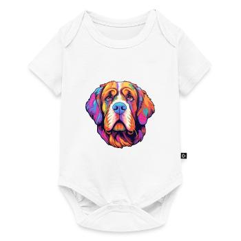 St Bernard chien race Cartoon Kawaii Illustration - Body à manches courtes Premium Bébé - blanc - Devant