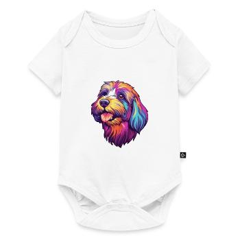 Tibetan Terrier Dog Breed Cartoon Kawaii Illustrat - Baby Premium short-sleeve bodysuit - white - Front