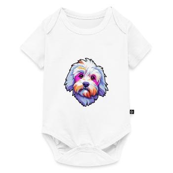 Dandie Dinmont Terrier Race De Chien Cartoon Kawaii Il - Body à manches courtes Premium Bébé - blanc - Devant