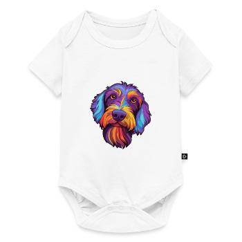 Cesky Terrier Hunderasse Cartoon Kawaii Illustration - Baby Premium Kurzarmbody - Weiß - Vorne
