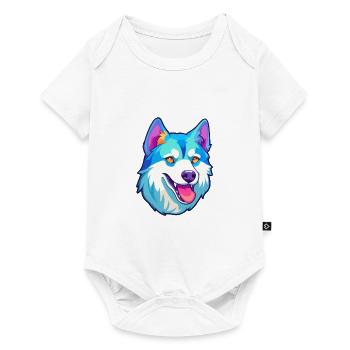 Labrador canadien Husky chien race Cartoon Kawaii I - Body à manches courtes Premium Bébé - blanc - Devant
