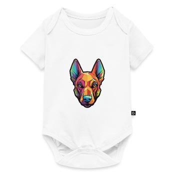 Chien Malinois Belge Race Cartoon Kawaii Illustra - Body à manches courtes Premium Bébé - blanc - Devant