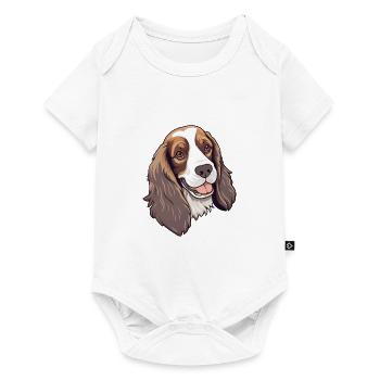 Spaniel Hunderasse Cartoon Kawaii Illustration - Baby Premium Kurzarmbody - Weiß - Vorne