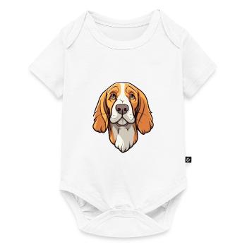 Slovensky Cuvac race de chien dessin animé kawaii illustrat - Body à manches courtes Premium Bébé - blanc - Devant