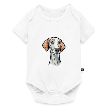 Sloughi Dog Breed Cartoon Kawaii Illustration - Baby Premium short-sleeve bodysuit - white - Front