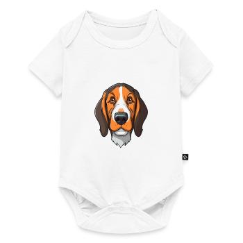 Chien tricolore sibérien race de chien Cartoon Kawaii I - Body à manches courtes Premium Bébé - blanc - Devant