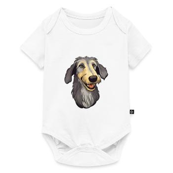 Scottish Deerhound Dog Breed Cartoon Kawaii Illust - Baby Premium short-sleeve bodysuit - white - Front