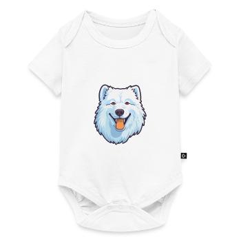 Samoyed Dog Breed Cartoon Kawaii Illustration - Baby Premium short-sleeve bodysuit - white - Front