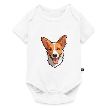 Portugiesische Podengo Pequeno Hunderasse Cartoon Kawai - Baby Premium Kurzarmbody - Weiß - Vorne