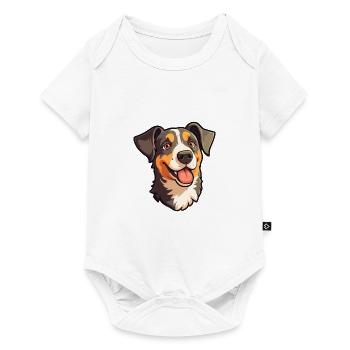 Race de chien de bouvier portugais Cartoon Kawaii Illustr - Body à manches courtes Premium Bébé - blanc - Devant