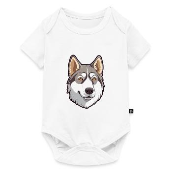 Labrador canadien Husky chien race Cartoon Kawaii I - Body à manches courtes Premium Bébé - blanc - Devant