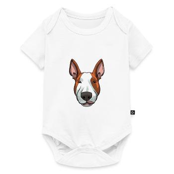 Bull Terrier Dog Breed Cartoon Kawaii Illustration - Baby Premium short-sleeve bodysuit - white - Front