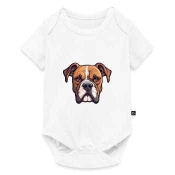 Bull Boxer Hund Rasse Cartoon Kawaii Illustration - Baby Premium Kurzarmbody - Weiß - Vorne