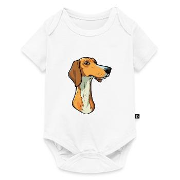 Chien de chasse crétois race de chien Cartoon Kawaii Illustration - Body à manches courtes Premium Bébé - blanc - Devant