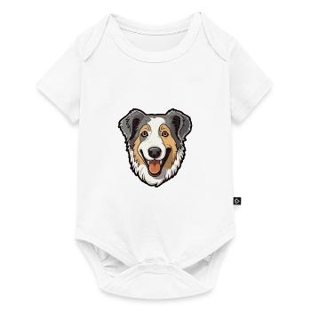 Berger Basque Race De Chien Cartoon Kawaii Illustrat - Body à manches courtes Premium Bébé - blanc - Devant