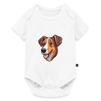 Ariegeois race de chien dessin animé kawaii illustration - Body à manches courtes Premium Bébé - blanc - Devant