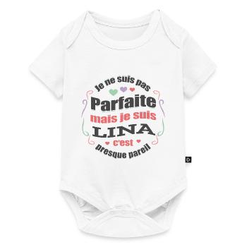LINA PARFAITE - PRENOM LINA - Body à manches courtes Premium Bébé - blanc - Devant