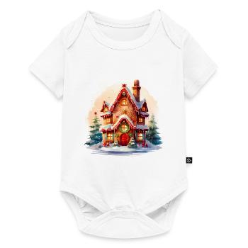 Maison en pain d’épice aquarelle - Body à manches courtes Premium Bébé - blanc - Devant