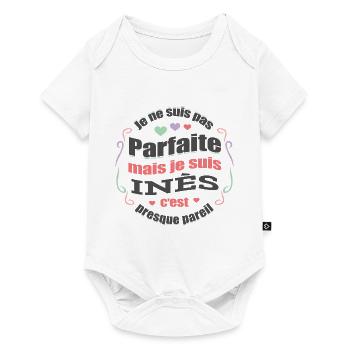 INÈS PARFAITE - PRENOM INÈS - Body à manches courtes Premium Bébé - blanc - Devant
