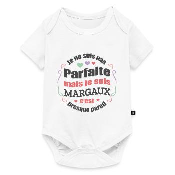MARGAUX PARFAITE - PRENOM MARGAUX - Body à manches courtes Premium Bébé - blanc - Devant