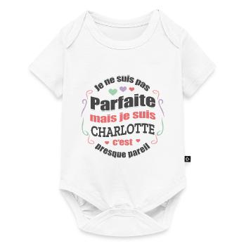CHARLOTTE PARFAITE - PRENOM CHARLOTTE - Body à manches courtes Premium Bébé - blanc - Devant