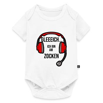 Gleich ich bin am zocken - Baby Premium Kurzarmbody - Weiß - Vorne