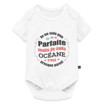 OCÉANE PARFAITE - PRENOM OCÉANE - Body à manches courtes Premium Bébé - blanc - Devant