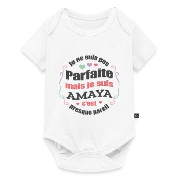 AMAYA PARFAITE - PRENOM AMAYA - Body à manches courtes Premium Bébé - blanc - Devant