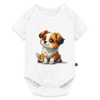 Mignon petit chien - Body à manches courtes Premium Bébé - blanc - Devant