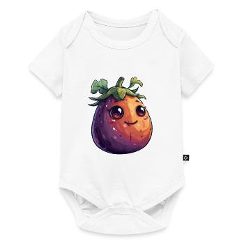 Aubergine Comic Face - Body à manches courtes Premium Bébé - blanc - Devant