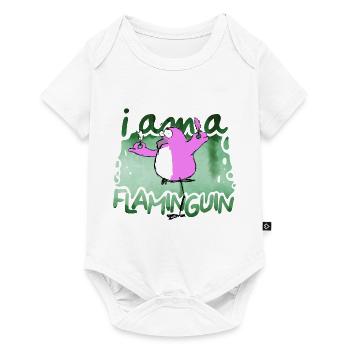 I am a Flaminguin - Baby Premium Kurzarmbody - Weiß - Vorne