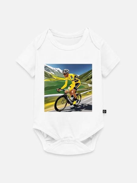 Retro-Radfahrer - Baby Premium Kurzarmbody - Weiß