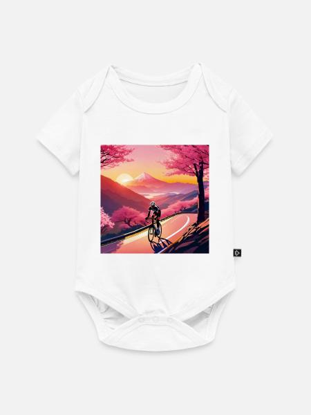 Kirschblütenzeit – Radtour - Baby Premium Kurzarmbody - Weiß