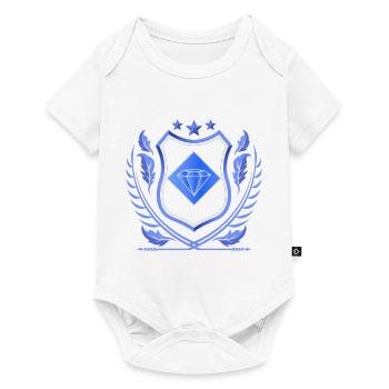 Le diamant magique porte-bonheur de couleur bleu - Body à manches courtes Premium Bébé - blanc - Devant