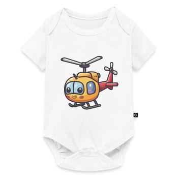 Smiling helicopter - Baby Premium short-sleeve bodysuit - white - Front