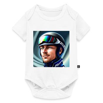 Portrait de sauteur à ski - Body à manches courtes Premium Bébé - blanc - Devant