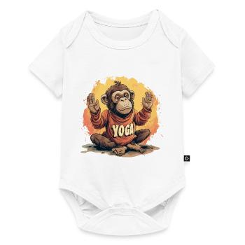 Yoga Monkey Relaxation Chilling Meditation Namaste - Baby Premium short-sleeve bodysuit - white - Front