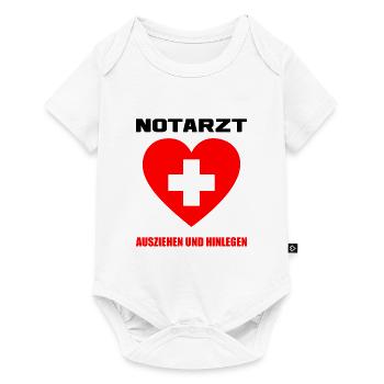 Karneval Fasching Fasnet Notarzt Kostüm - Baby Premium Kurzarmbody - Weiß - Vorne