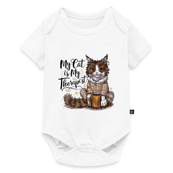 My Cat Is My Therapist Cat Lover Gift - Baby Premium short-sleeve bodysuit - white - Front