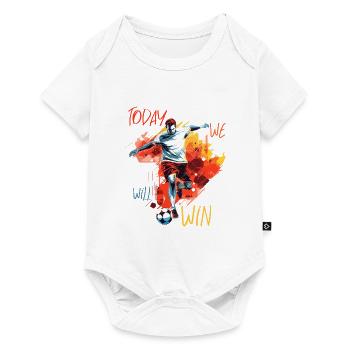 Soccer Striker Action, Motivational Quote - Baby Premium short-sleeve bodysuit - white - Front