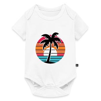 Vintage Palms rétro soleil vacances - Body à manches courtes Premium Bébé - blanc - Devant