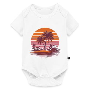 Beach Vibes Retro Surfer Palm Beach Vacation - Baby Premium short-sleeve bodysuit - white - Front