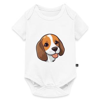 Beagle Dog Breed Watercolor Cartoon Kawaii Clipart - Baby Premium short-sleeve bodysuit - white - Front