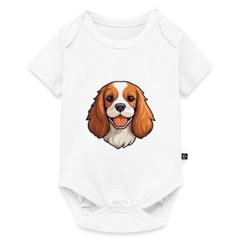 Cavalier King Charles Spaniel chien race aquarelle - Body à manches courtes Premium Bébé - blanc - Devant