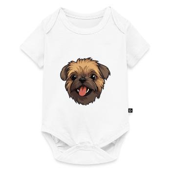 Griffon de Bruxelles race de chien aquarelle dessin animé kawa - Body à manches courtes Premium Bébé - blanc - Devant