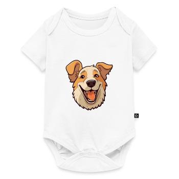 Chinook chien race aquarelle dessin animé Kawaii Clipar - Body à manches courtes Premium Bébé - blanc - Devant
