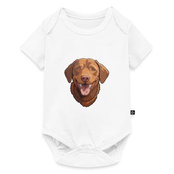 Chesapeake Bay Retriever Dog Breed Watercolor Cart - Baby Premium short-sleeve bodysuit - white - Front