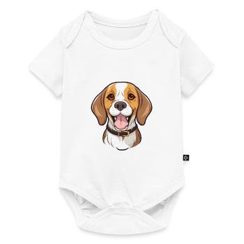Beagle Dog Breed Watercolor Cartoon Kawaii Clipart - Baby Premium short-sleeve bodysuit - white - Front