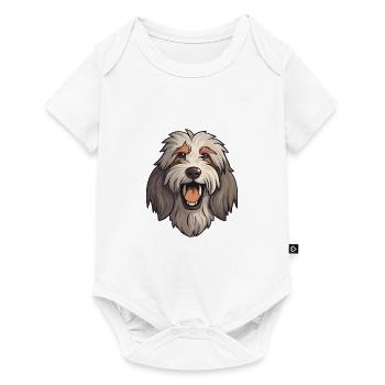 Bergamasco chien de berger chien race aquarelle dessin animé K - Body à manches courtes Premium Bébé - blanc - Devant