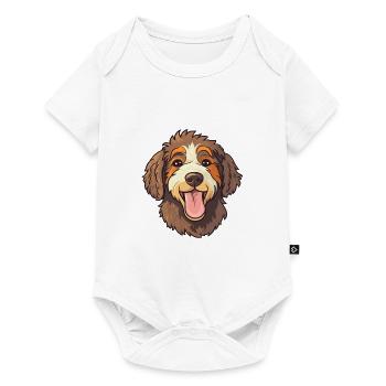 Barbet Dog Breed Watercolor Cartoon Kawaii Clipart - Baby Premium short-sleeve bodysuit - white - Front